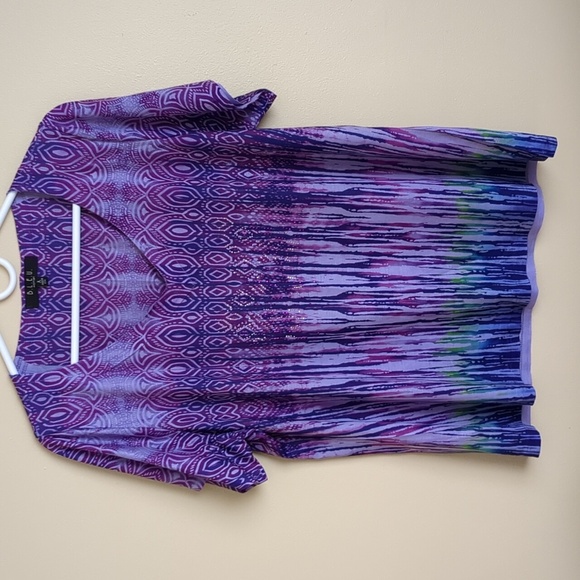 Size X Tee Shirt Short Sleeve Purple T-Shirt Bling B.L.E.U. Woman - Picture 1 of 14